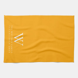 Familj Monogram Elegant Safran Gul Köket Kökshandduk