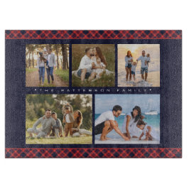 Familj Namn 5 Photo Collage Red Play Modern