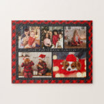 Familj Namn 5 Photo Collage Red Play Modern Pussel<br><div class="desc">Familjen Namn 5 Photo Collage Red Play Modern Jigszawa Puzzle har en fotokollage av fem av dina favoritfoton med personlig-familjen namn i ett elegant-vitt skript på en röd pläterad bakgrund. Anpassa genom att redigera texten i textrutorna. Perfekt för födelsedag, jul, Mors dag, Fars dag, mor- och farföräldrar, syster, bror, kusiner,...</div>