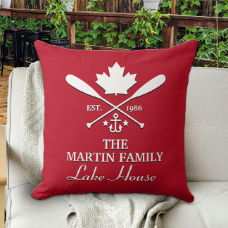 Familj Namn | Canadian Maple Löv Anpassningsbar Kudde