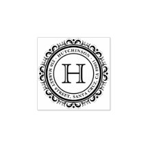 Familj Namn | Deco Flourish Round Returadress