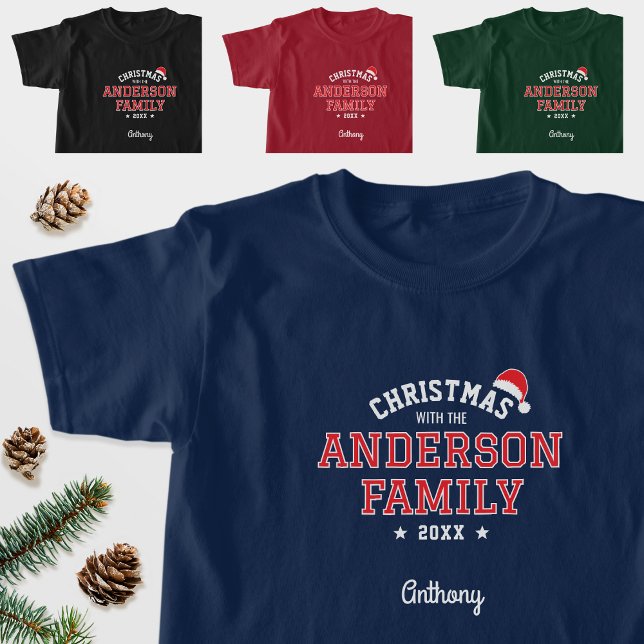 Familj Namn jultomten i Helgdag Red T Shirt (Skapare uppladdad)
