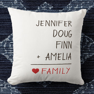 Familj Namn Math för fyra familjers familj Kudde