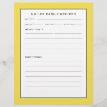 Familj Namn Recipes | Enkel modern Gult och Grått