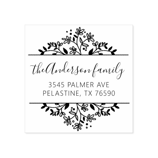 Familj Namn Returadress runt logotyp - självtrycka Stämpel (Tryck)