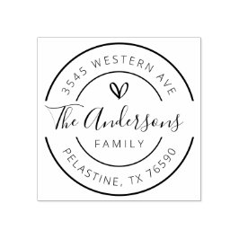 Familj Namn Returadress runt logotyp - självtrycka Stämpel