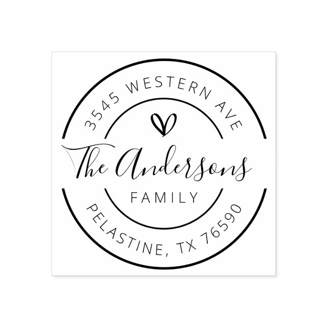 Familj Namn Returadress runt logotyp - självtrycka Stämpel (Tryck)