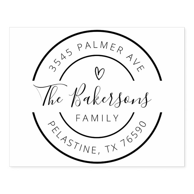 Familj Namn Returadress runt logotyp - självtrycka Stämpel (Tryck)