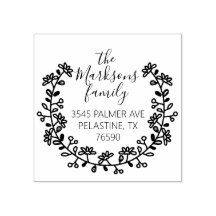 Familj Namn Returadress runt logotyp - självtrycka