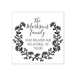 Familj Namn Returadress runt logotyp - självtrycka Stämpel