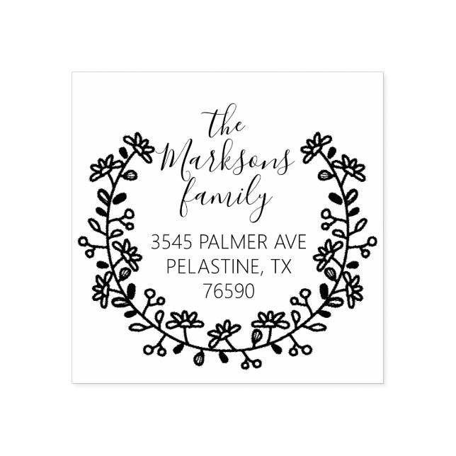 Familj Namn Returadress runt logotyp - självtrycka Stämpel (Tryck)