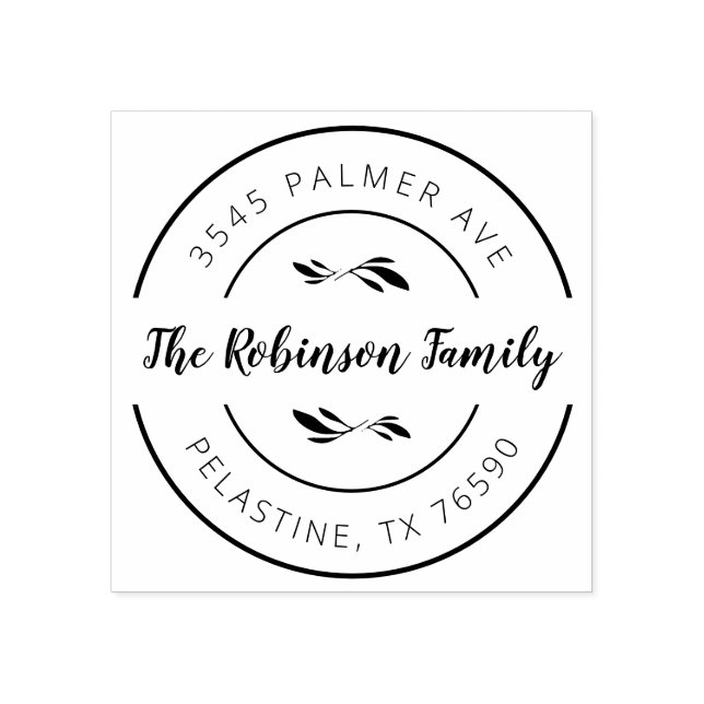 Familj Namn Returadress runt logotyp - självtrycka Stämpel (Tryck)