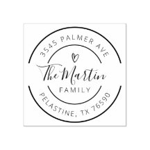 Familj Namn Returadress runt logotyp - självtrycka