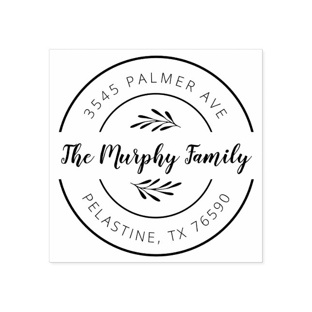 Familj Namn Returadress runt logotyp - självtrycka Stämpel (Tryck)