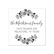 Familj Namn Returadress runt logotyp - självtrycka