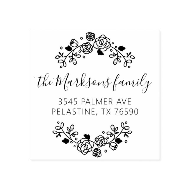 Familj Namn Returadress runt logotyp - självtrycka Stämpel (Tryck)