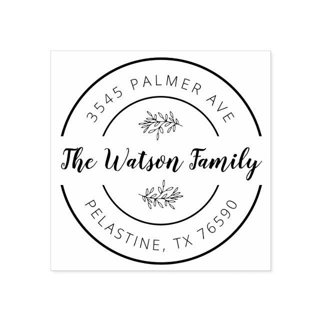 Familj Namn Returadress runt logotyp - självtrycka Stämpel (Tryck)