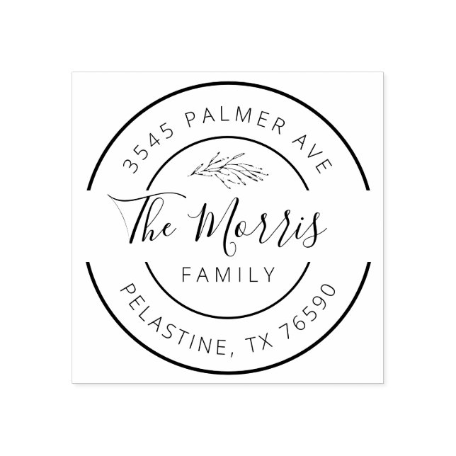 Familj Namn Returadress runt logotyp - självtrycka Stämpel (Tryck)