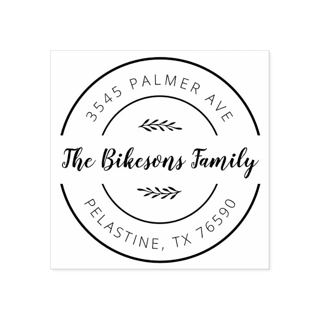 Familj Namn Returadress runt logotyp - självtrycka Stämpel (Tryck)
