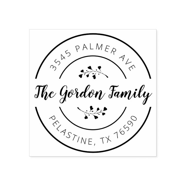 Familj Namn Returadress runt logotyp - självtrycka Stämpel (Tryck)