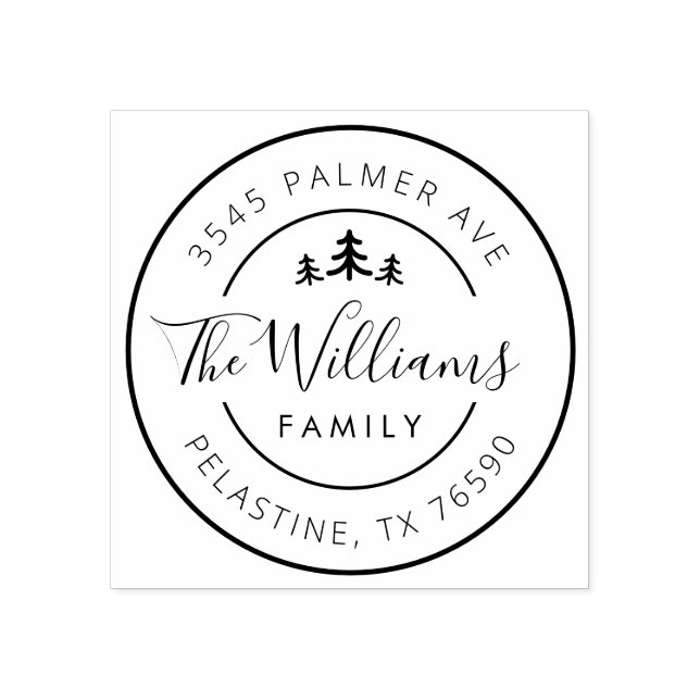 Familj Namn Returadress runt logotyp Stämpel (Tryck)