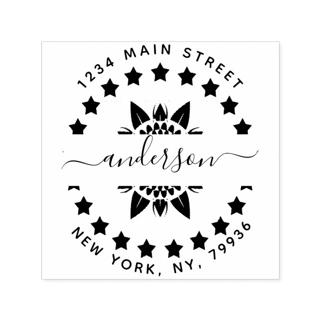 Familj Namn, Skapa din egen Returadress Självfärgande Stämpel (Design)