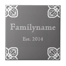 Familj Namn - Spanska vit på Grått Kakelplatta