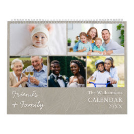 Familj och Vänner Elegant Grå Fotokalender Kalender