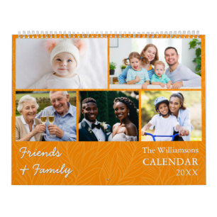 Familj och Vänner Multi Foto Orange Kalender