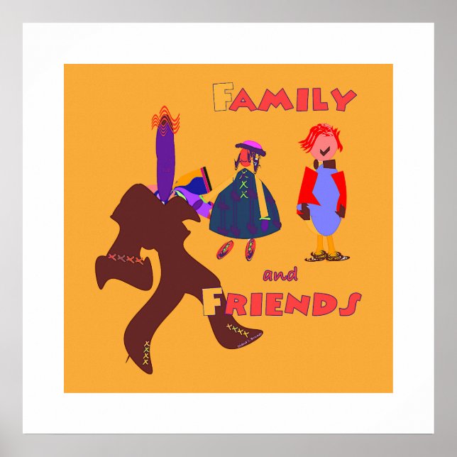 Familj Och Vänner Orange  Poster (Framsidan)