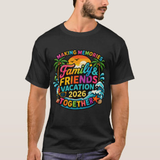 Familj och vänner Semester 2026 matchande T Shirt