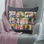 Familj- och vänskapsoffert 12 Photo Collage Slate Kudde<br><div class="desc">Skapa en egen fotokudde med 12 av dina favoritfoton. Eleganten har ett handskrivet citattecken med texten "Familj & freds gör perfekten blandad" och du kan redigera det om du vill. Fotomallen är utformad så att du kan lägga till din egen bilder, som är placerad i ett modernt murverk. Den här...</div>