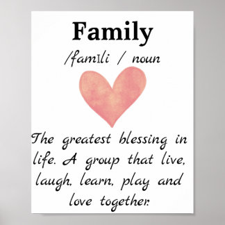 Familj ord art poster
