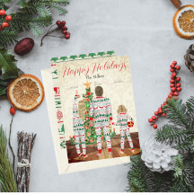 Familj på 3 - Platt julkort