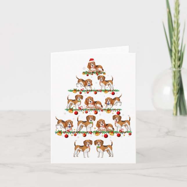 Familj Pajama Sets Julmatchande Beagle Hund X Kort (Framsida)