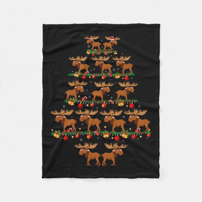 Familj Pajama Sets Julmatchning Moose Julafton T Fleecefilt (Framsidan)