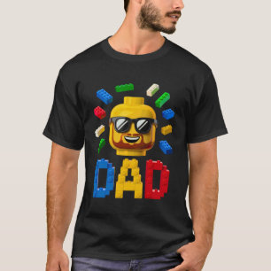 Familj Pappa Mästerbyggare Bygger Tegelstenar Bloc T Shirt