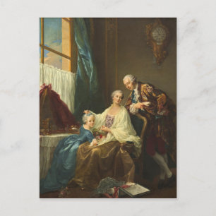 Familj Porträtt av François-Hubert Drouais Vykort