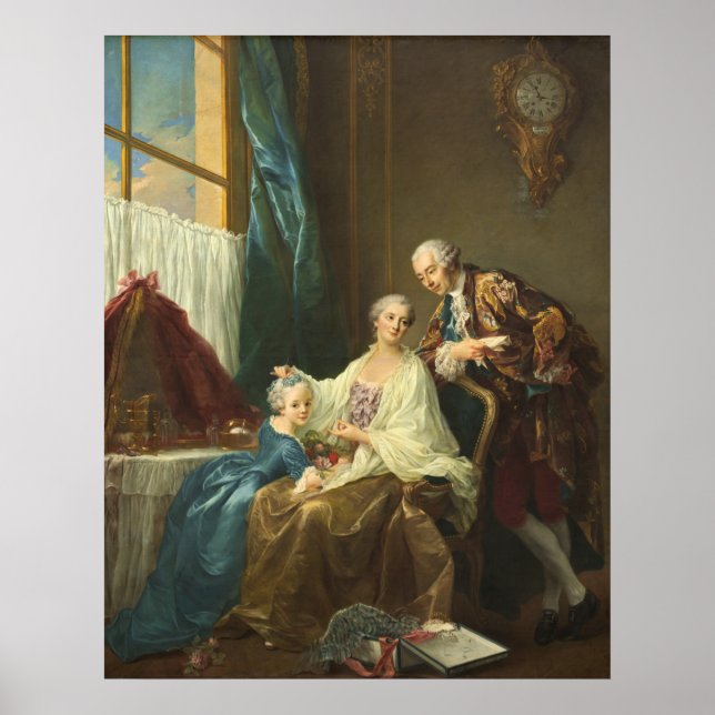 Familj Porträtt - François-Hubert Drouais Fine Art Poster (Framsidan)