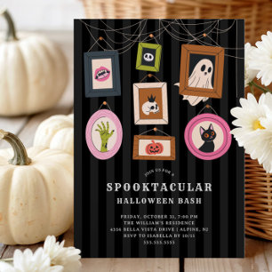 Familj Porträtt Halloween fest Inbjudningar
