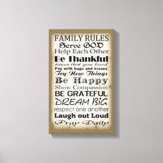 Familj Regler Gud Canvastryck