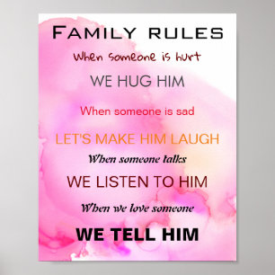 Familj regler i färg poster