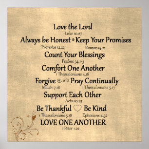 Familj Regler med Bible Verse Poster