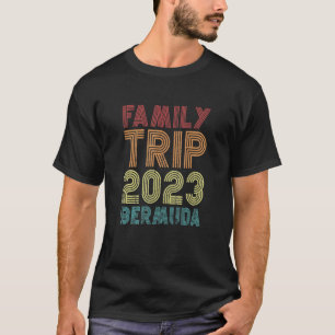 Familj Resa 2023 Bermuda Vacation Matching Retro V T Shirt
