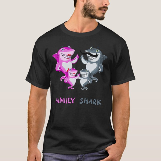 Familj Shark T Shirt (Framsida)
