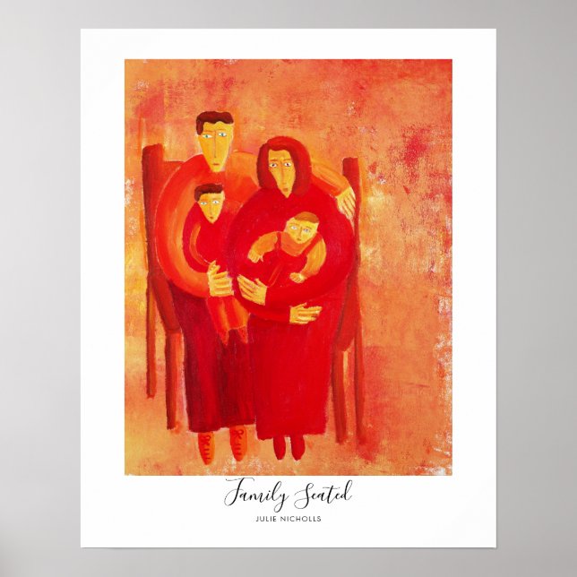 Familj sittande målning poster (Framsidan)