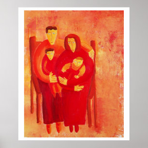 Familj sittande poster