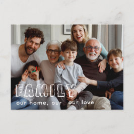 Familj Skript Collage Chic Vykort