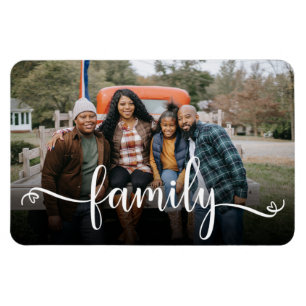 Familj Skript Foto Magnet