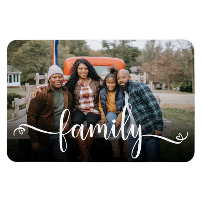 Familj Skript Foto Magnet (Horisontell)